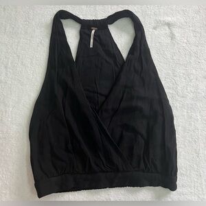 Free People women’s small black vneck sleeveless fall layering tank top